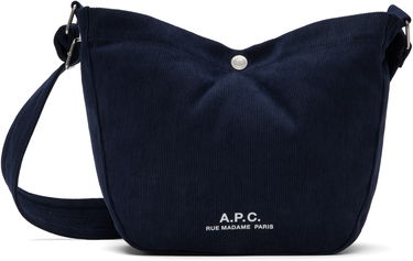 Torba za čez ramo A.P.C. A.P.C. Journal Small Corduroy Satchel Mornarica | PSALI-M67010, 0