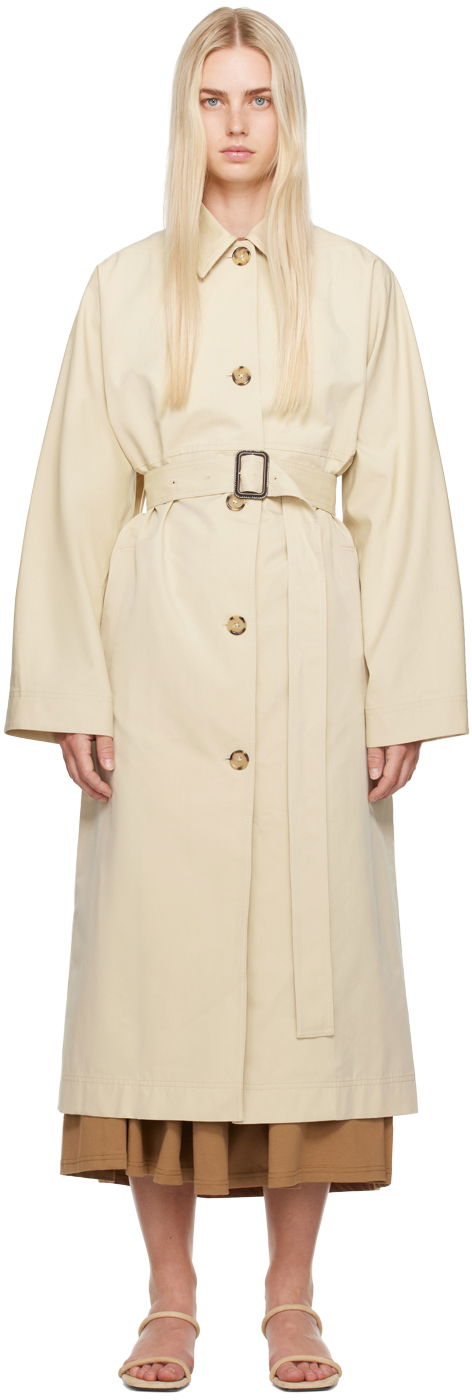 Trenčkot TOTEME Tumbled Trench Coat Bež | 243-WRO0127-FB0197