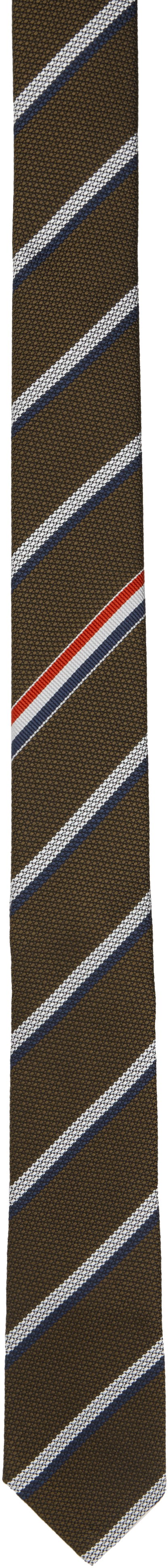 Šala Thom Browne Thom Browne Classic Shadow Stripe Pique Weave Tie Rjava | MNL001A-F0990