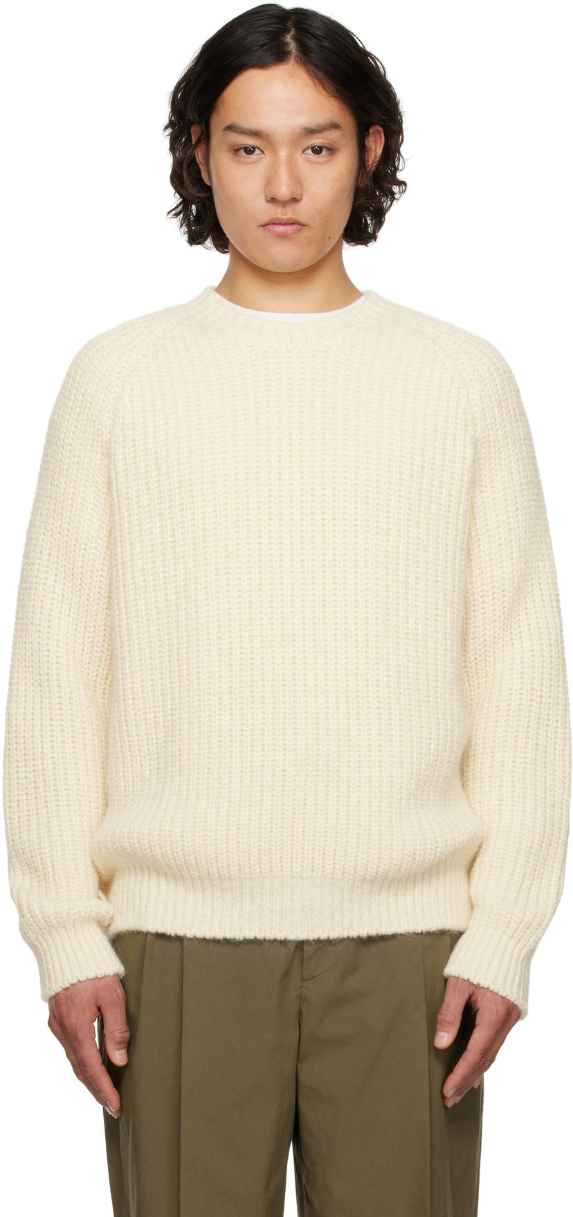 Pleteni pulover The Row The Row Adonis Knit Sweater Bela | 845-Y900