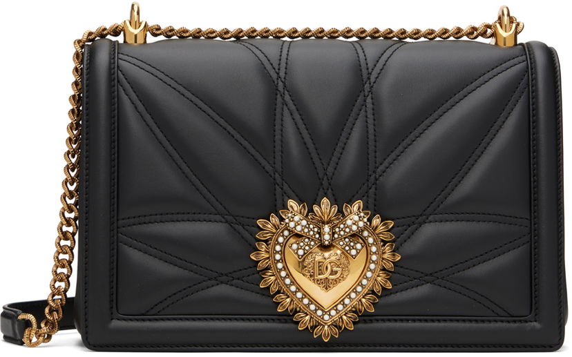 Torbica Dolce & Gabbana Black Medium Devotion Bag Črna | BB7100 AW437