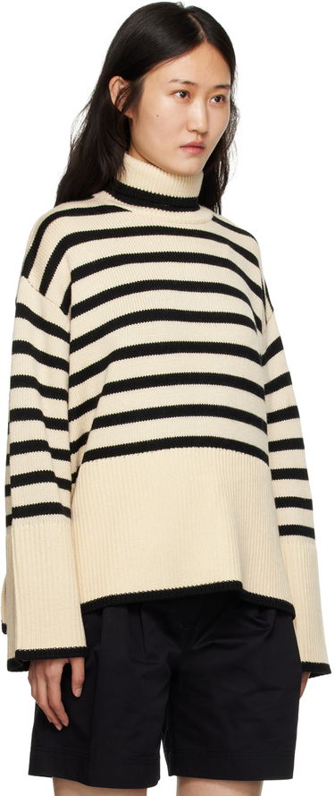 Pleteni pulover TOTEME Signature Stripe Turtleneck Sweater Bež | 212-562-758, 1