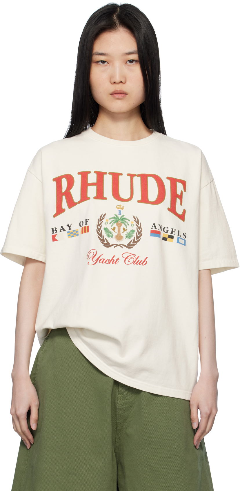 Majica Rhude Rhude 'Bay Of Angels Yacht' T-Shirt Bež | RHPS25TT01012