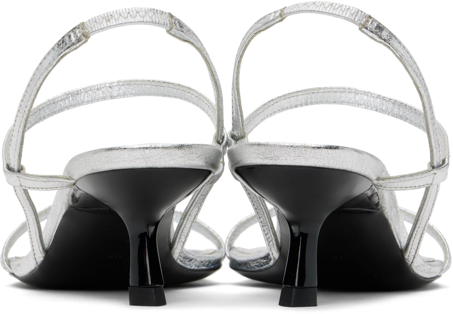 Nega čevljev Anine Bing ANINE BING Hilda Heeled Sandals Kovinski | A-14-10684-SLV1, 1