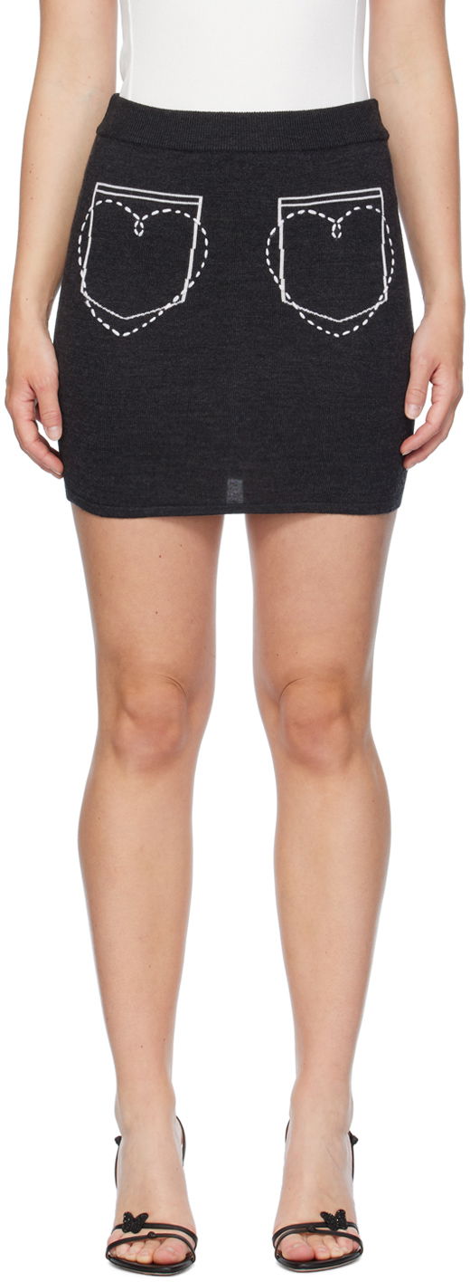 Krila Moschino Moschino Jeans Heart Pocket Miniskirt Siva | 242K10180