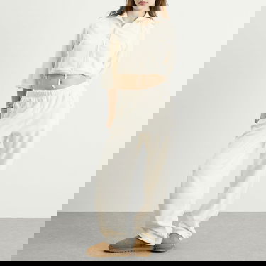 Jakna SKIMS Fleece Lounge Shrunken Zip Up Jacket Bež | ZU-ZUP-9935W-ECU, 4