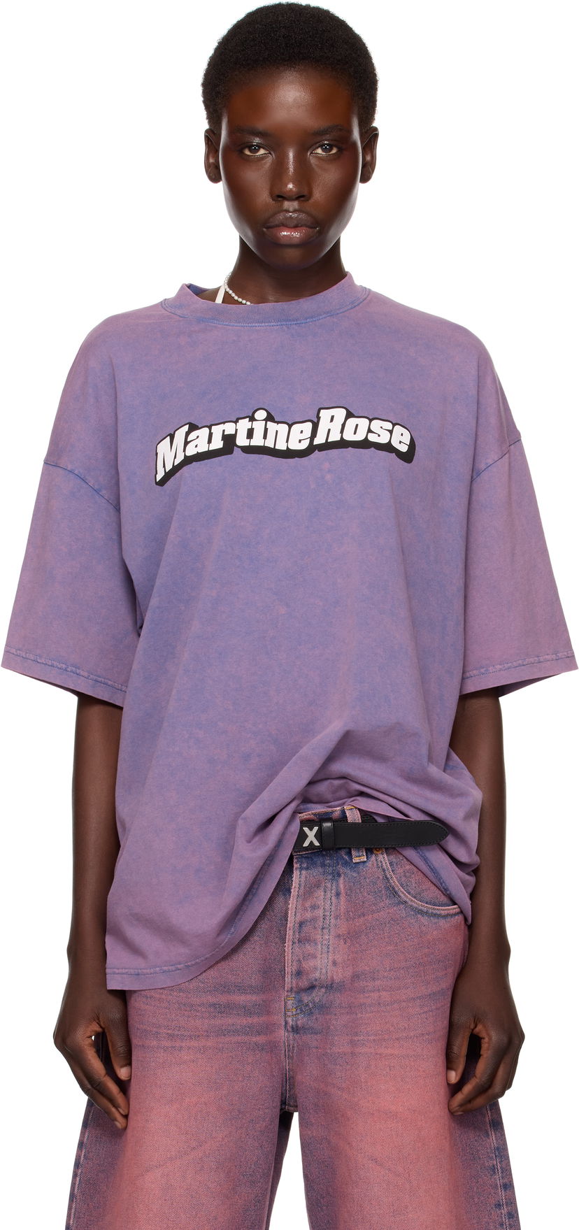 Majica Martine Rose Martine Rose Oversized Short Sleeve T-Shirt Lila | 621JE03115