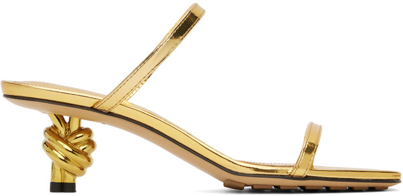 Modni dodatki Bottega Veneta Bottega Veneta Blink Knot Heeled Sandals Rumena | 775417 V3H60