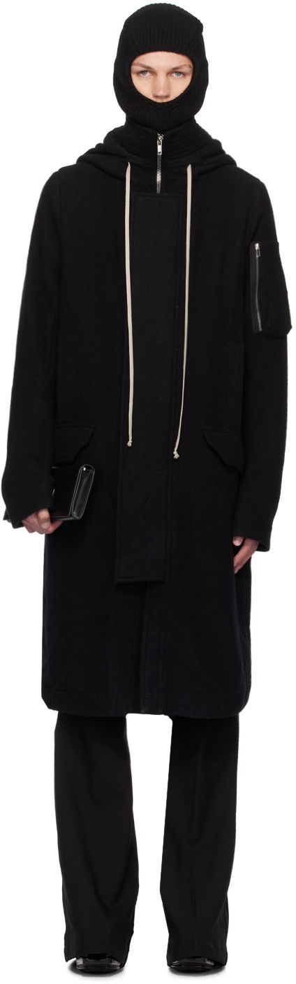 Plašči Rick Owens Black Porterville Megaparka Coat Črna | RU02D6980 WLD
