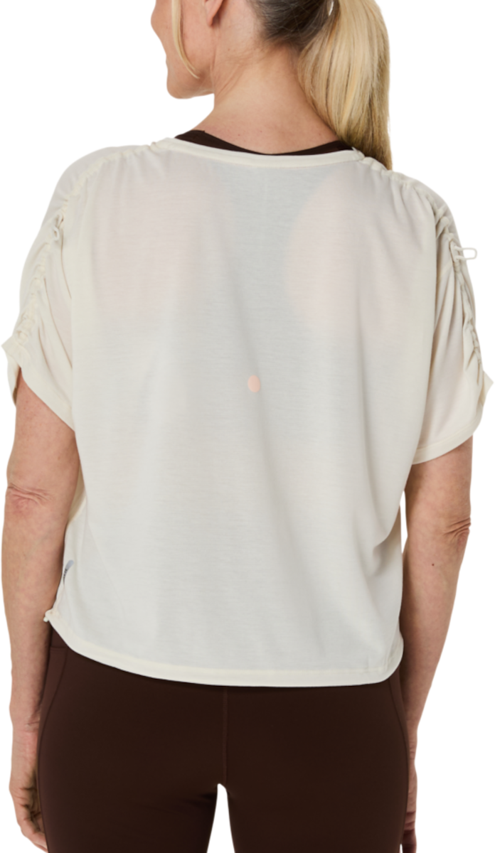 Krop-top Asics Asics Nagino Run Adjustable Short Sleeve Top Bela | 2012d140-200, 1