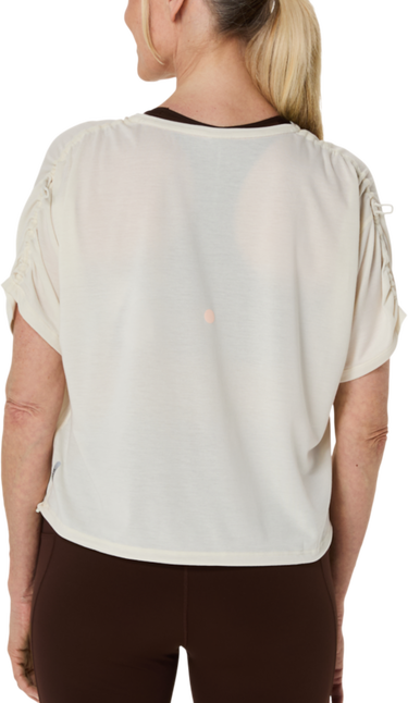 Krop-top Asics Asics Nagino Run Adjustable Short Sleeve Top Bela | 2012d140-200, 1