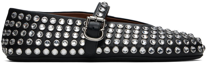 Oblačila Alaïa ALAÏA Lambskin Ballerina Flats with Strass Črna | AA3A029CK116, 0