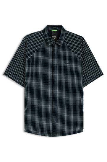Srajce BOSS Regular-Fit Knitted Piqué Shirt Mornarica | 50544851