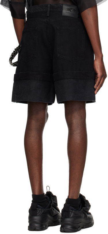 Kratke hlače Simone Rocha Simone Rocha Wide Leg Puddle Denim Shorts Črna | 4138B 1239, 2