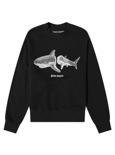 Pulover Palm Angels Shark Crew Sweat Črna | PMBA026S22FLE0041009