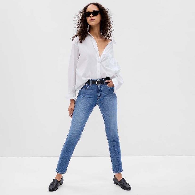 Kavbojke GAP Denim Pants Vintage Slim High Rise Medium Indigo Modra | 660537-00