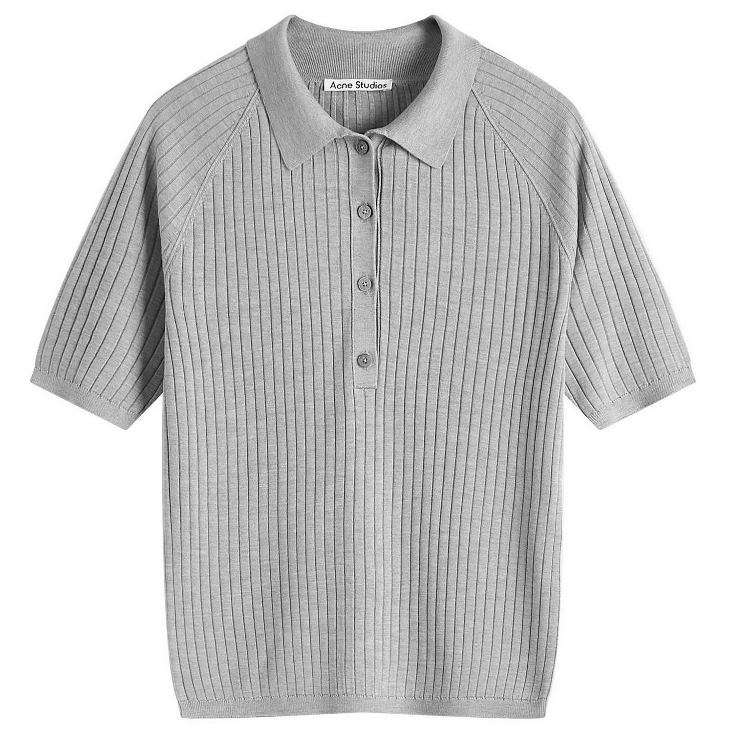 Polo majica Acne Studios Acne Studios Kamanda Knitted Polo Top Siva | A60575-902, 0