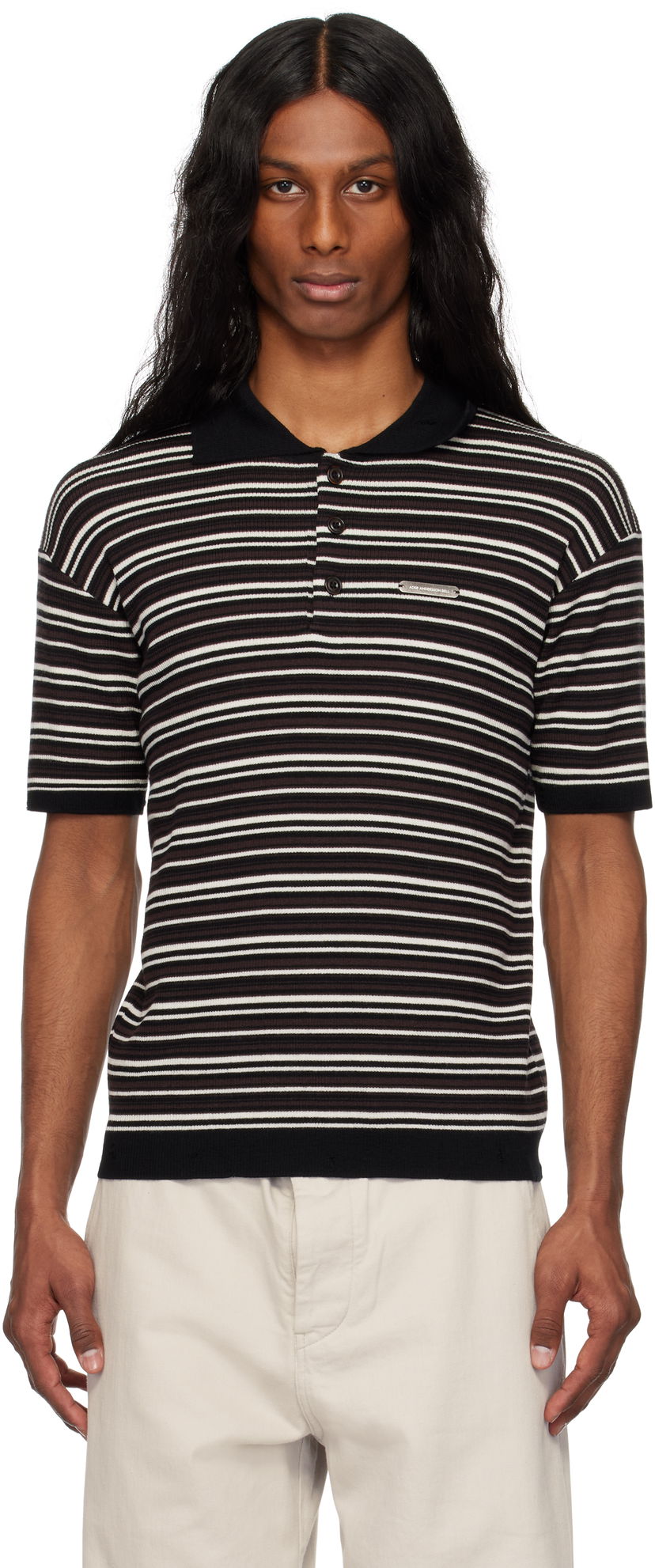 Polo majica Andersson Bell Andersson Bell Striped Sweater Polo Črna | atb1286m