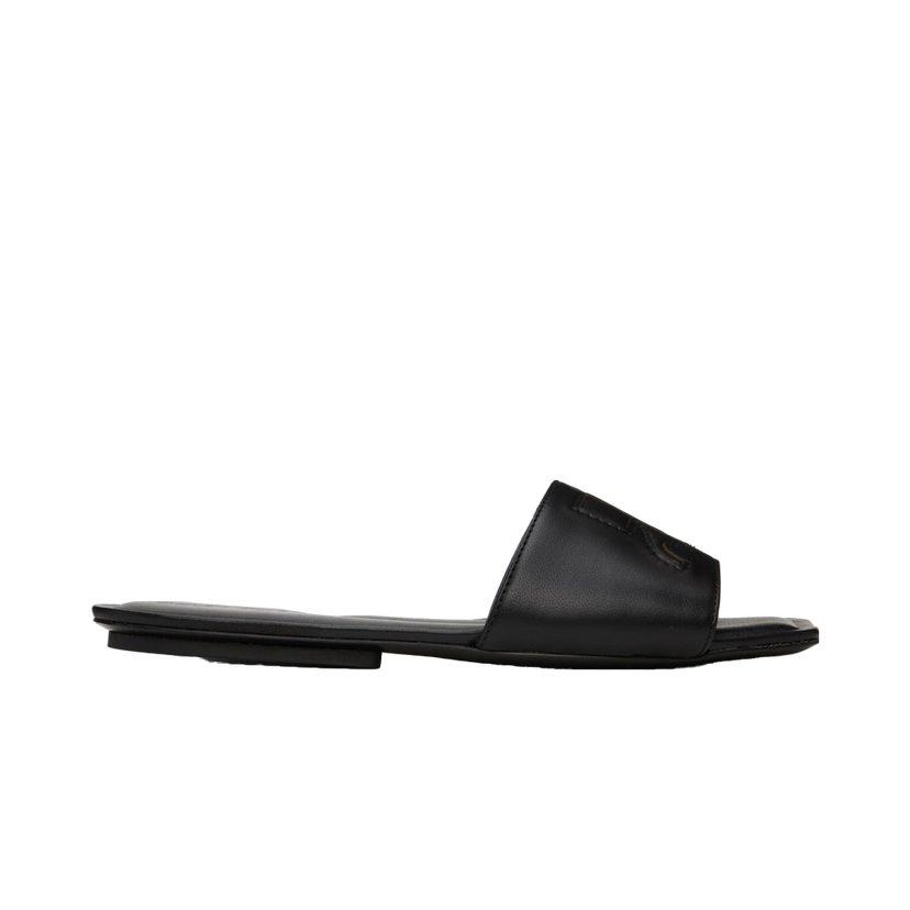 Superge in čevlji Courrèges 'AC' Leather Slide Sandals Črna | 124SSD003CR0052