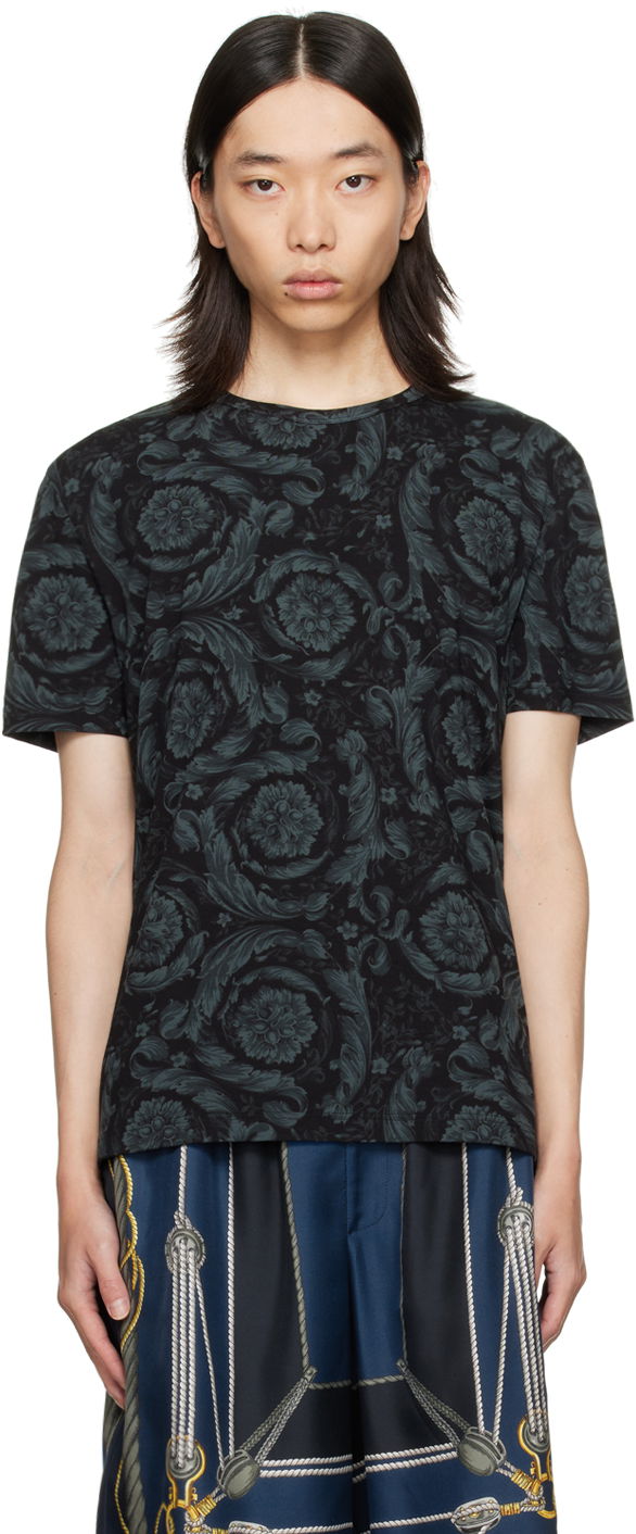 Majica Versace Barocco Print T-Shirt Črna | 1000959_1A11188