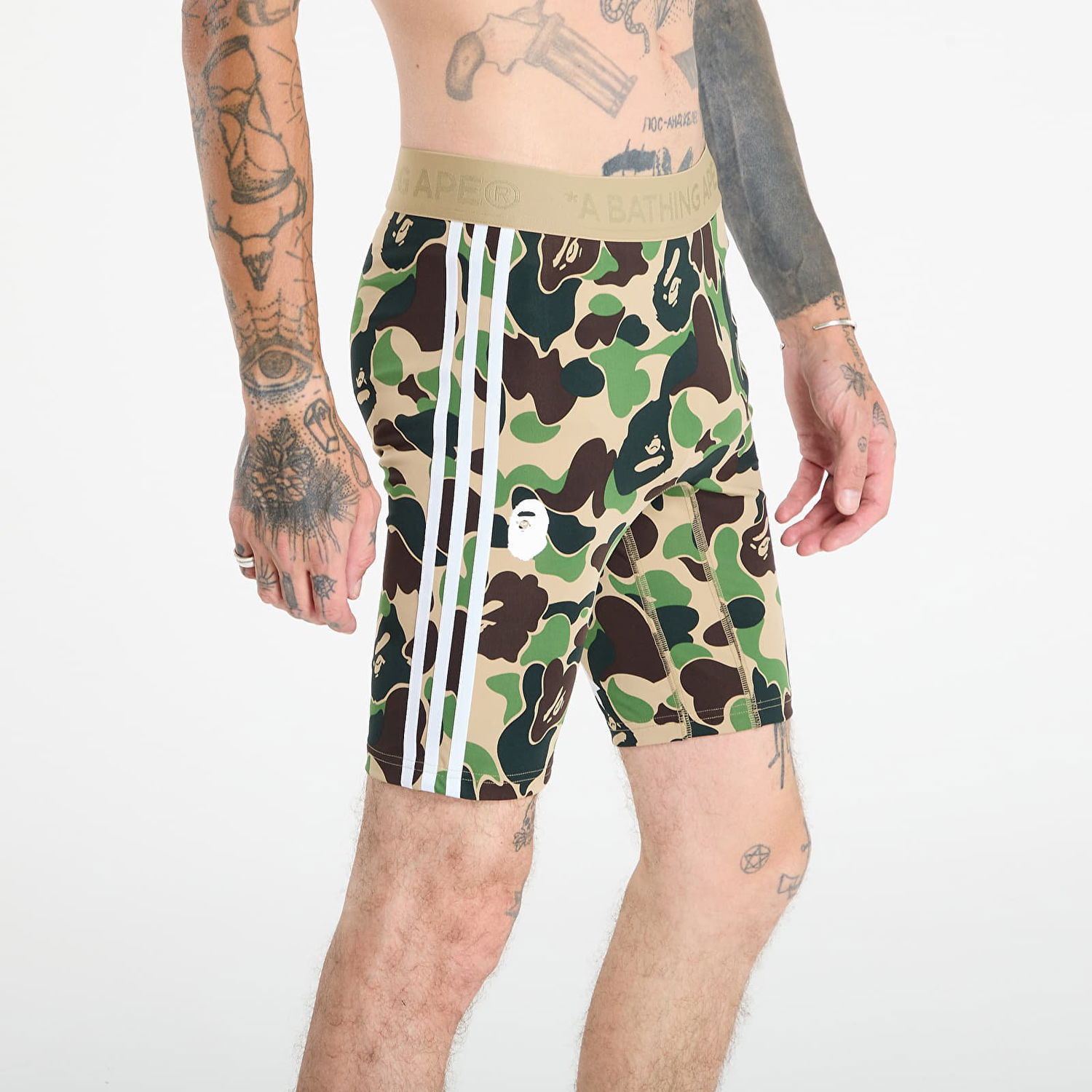 Nogavice adidas Originals adidas x BAPE FB Tights Zelena | KB2206, 1