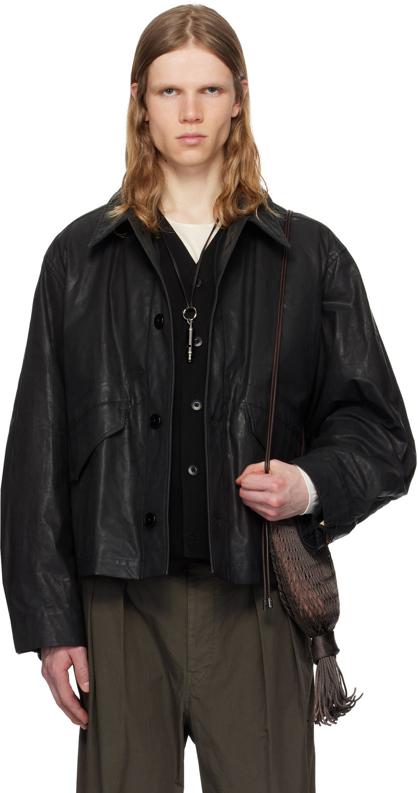 Bomber jakna LEMAIRE Lemaire Biker Jacket Črna | OW1138 LF1366