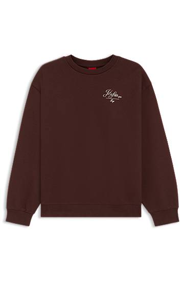 Pulover BOSS Terry Sweatshirt with Graphic Print Rjava | 50545633