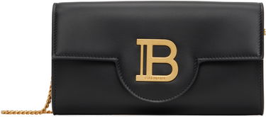 Denarnica Balmain Balmain B-Buzz Leather Wallet on Chain Črna | DN1ON197LAVE, 0