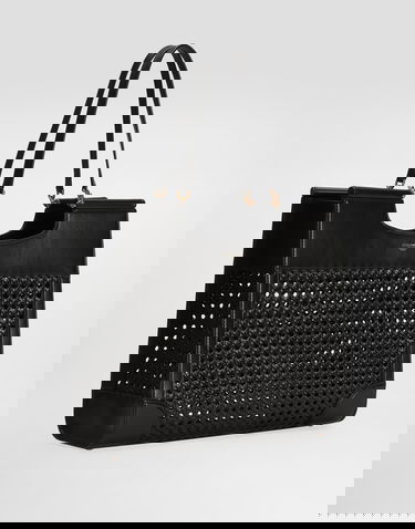 Tote bag Dolce & Gabbana Dolce & Gabbana Sicily Tote Bag with Straw and Calfskin Weave Črna | BB7727B9S678B956, 2