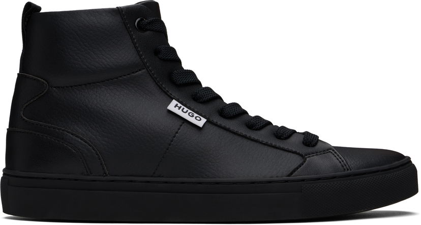 Oblačila BOSS Hugo Grained Faux-Leather High-Top Črna | 50536984