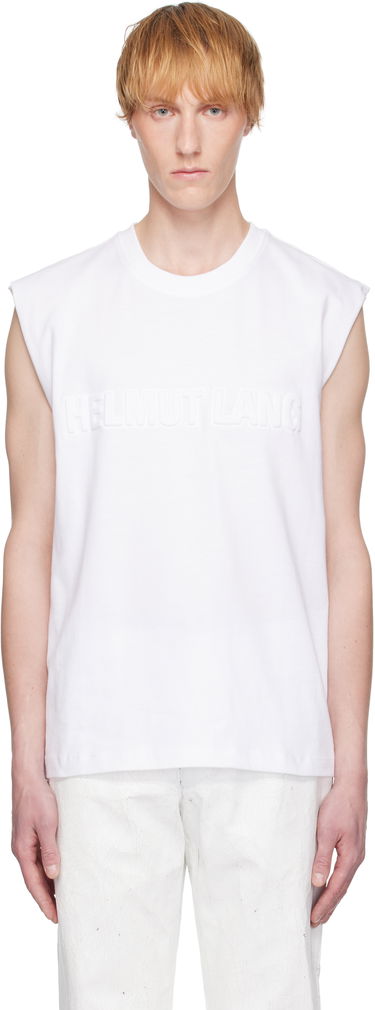 Majica brez rokavov Helmut Lang Helmut Lang Embossed Logo Tank Top Bela | P01HM502, 0