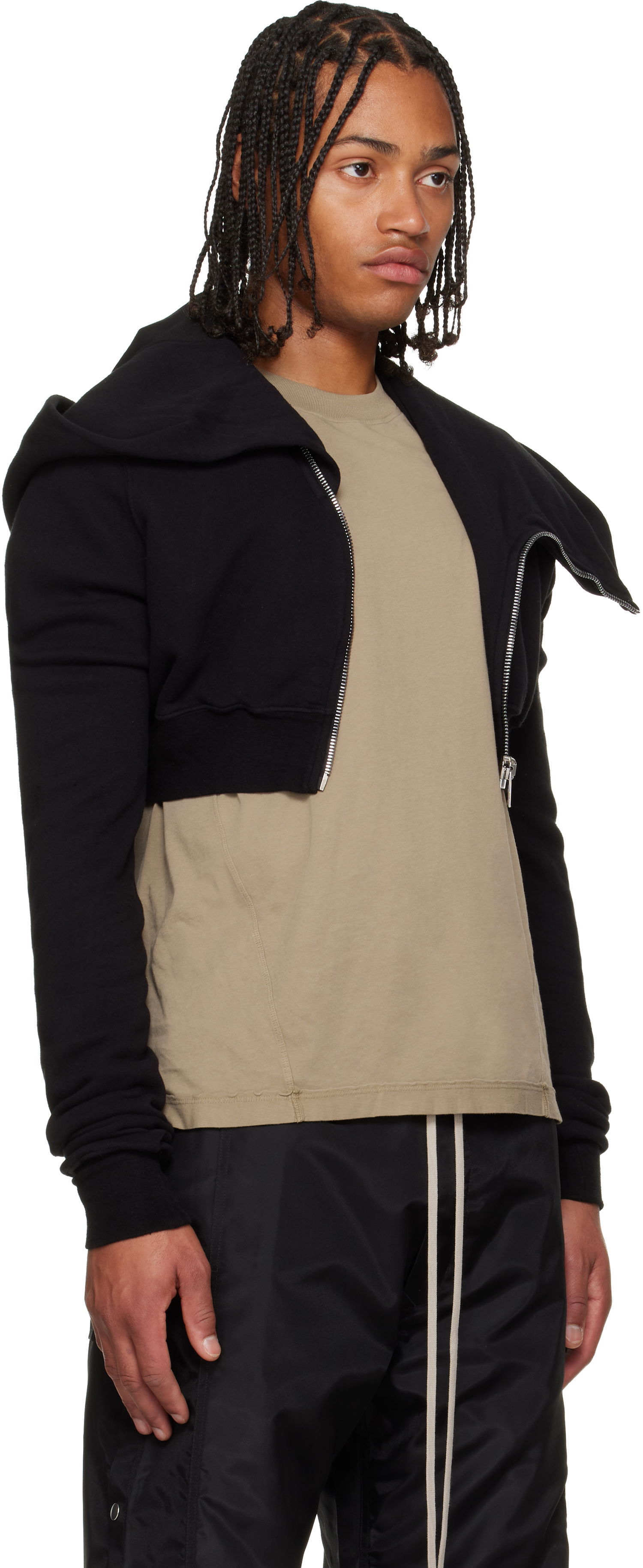 Pulover Rick Owens Concordians Micro Mountain Hoodie Črna | DU02E7284 FSL, 1