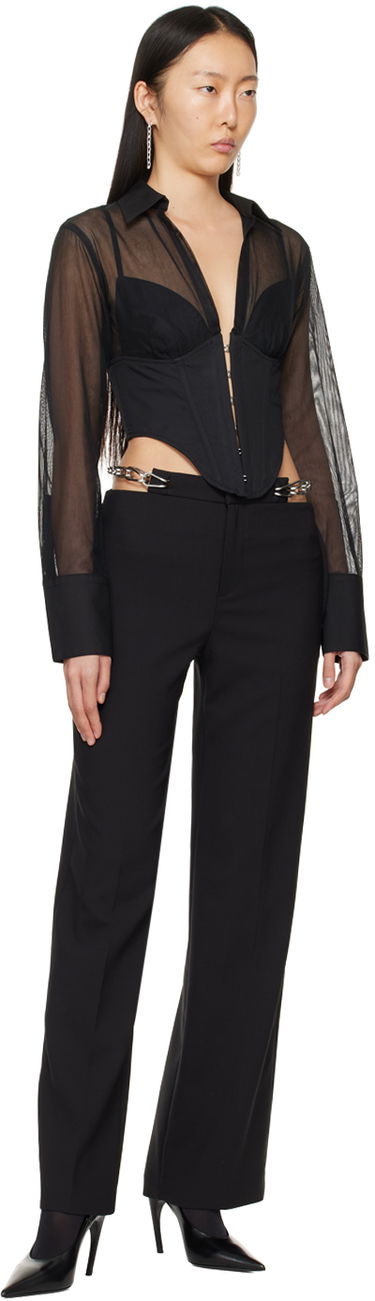 Hlače Dion Lee Chain Link Detail Trousers Črna | C2181PS24, 3
