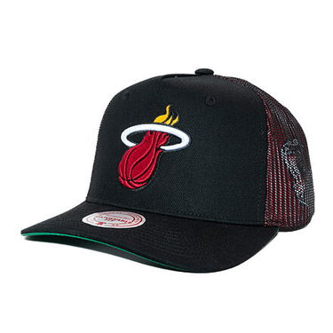 Kapa Mitchell & Ness Mitchell & Ness NBA Tremor Trucker Snapback Hat Miami Heat Črna | HT11505-MHEBLCK, 0