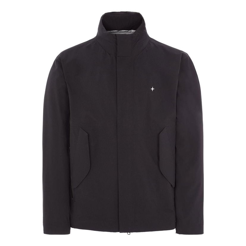 Vetrovka Stone Island Logo Embroidered High-Neck Jacket Črna | 7815417G2-V0029