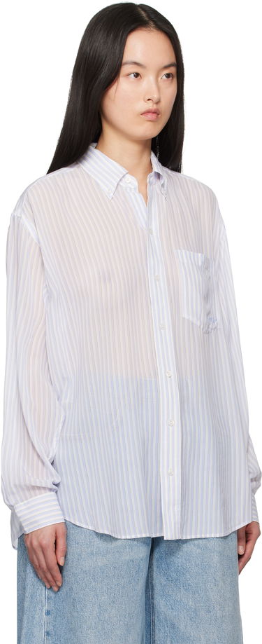 Srajce Alexander Wang Alexander Wang Oversize Silk Chiffon Shirt Bela | 1WC2251012, 1