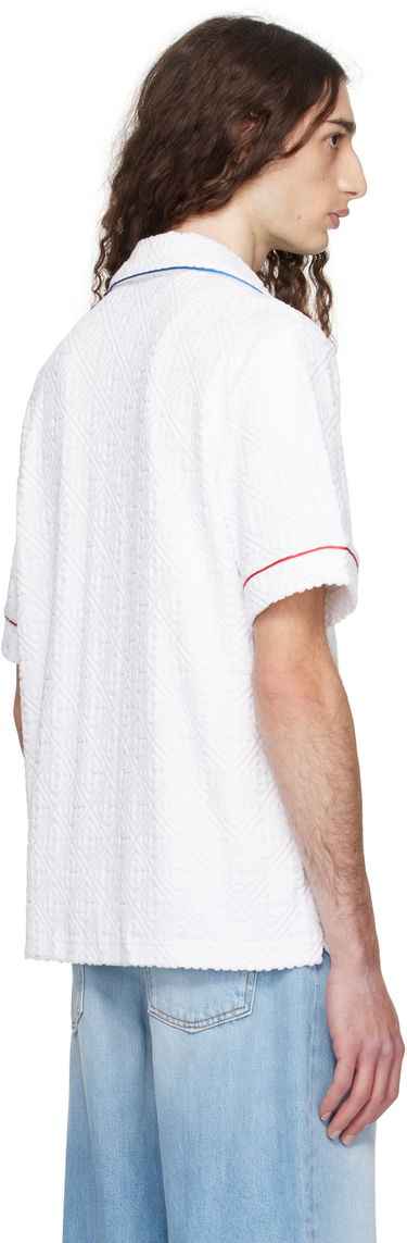 Srajce Casablanca Casablanca Monogram Jacquard Towelling Short Sleeve Shirt Bela | MPF25-SH-085-01, 2