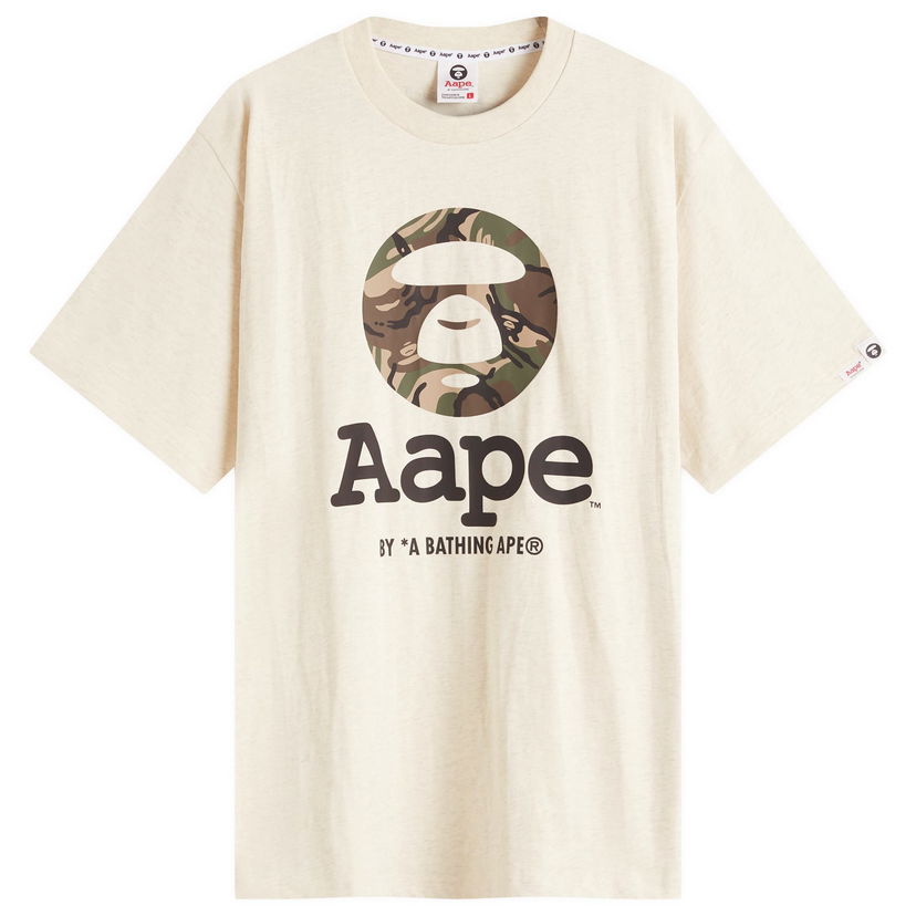 Majica AAPE by A Bathing Ape AAPE OG Moonface GRZ Camo T-Shirt, Size Large Bež | AAPTEM1640XA-BG2