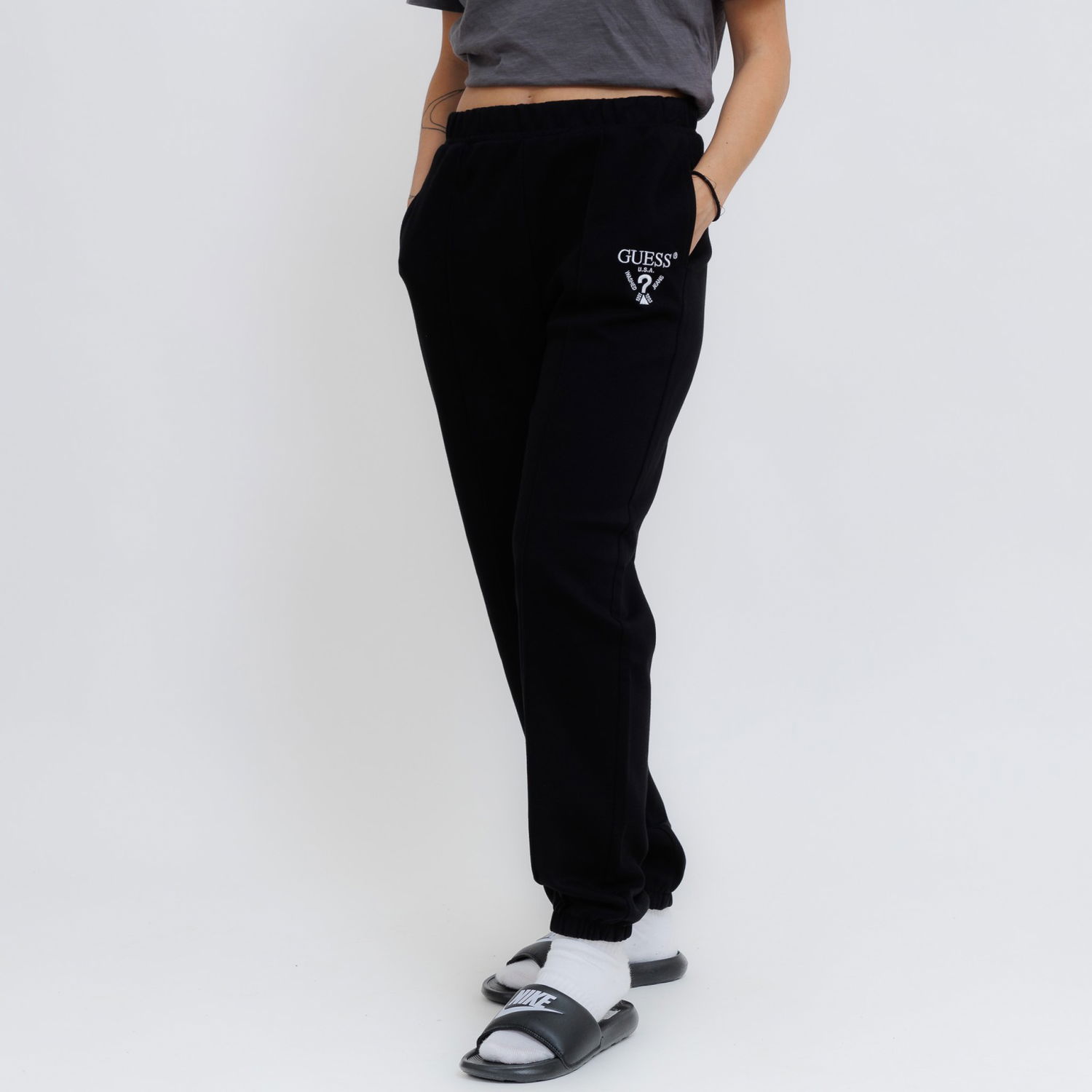 Trenirka GUESS Guess Roberta Cuff Sweatpants Črna | V5RB13KC3D2-JBLK, 0
