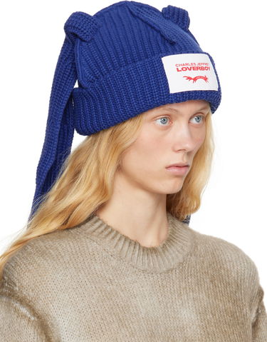 Beanie Charles Jeffrey Loverboy Charles Jeffrey LOVERBOY Chunky Knit Rabbit Beanie Modra | 54130401, 1