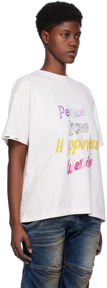 Majica We11done We11done Lettering Distressed T-Shirt Bela | WD-TT0-24-705-U-WH, 1