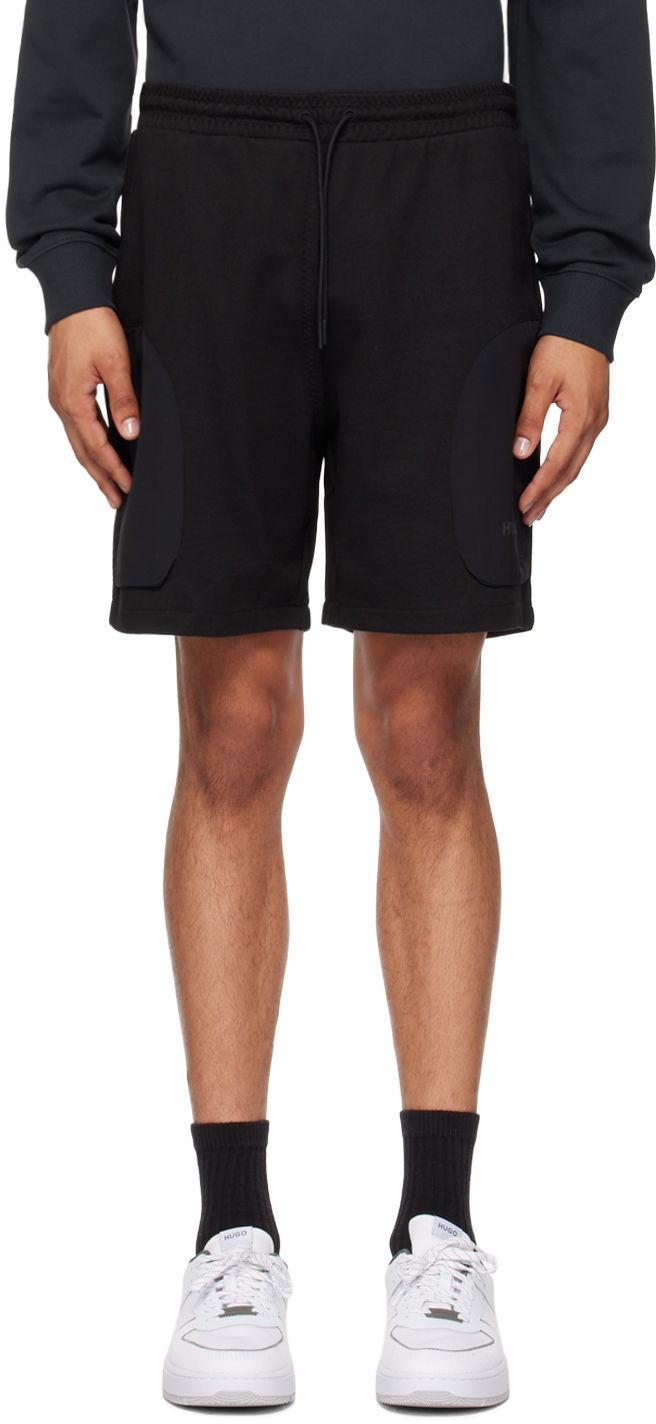 Kratke hlače BOSS Hugo Black Drawstring Shorts Črna | 50516684, 0