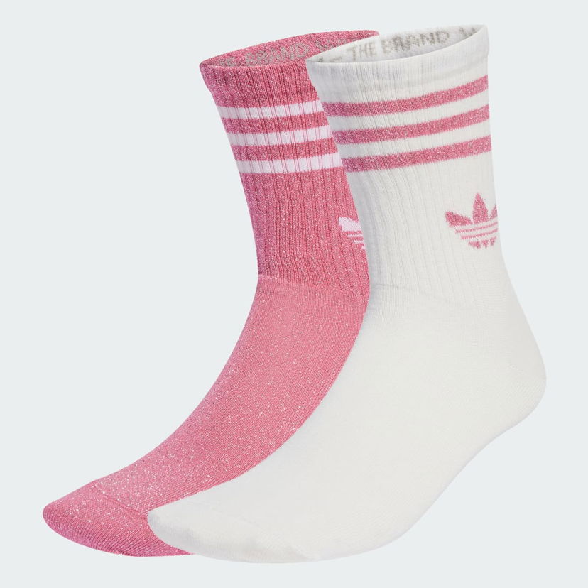 Nogavice adidas Performance Glitter Crew Socks 2 Pairs Roza | JX5205