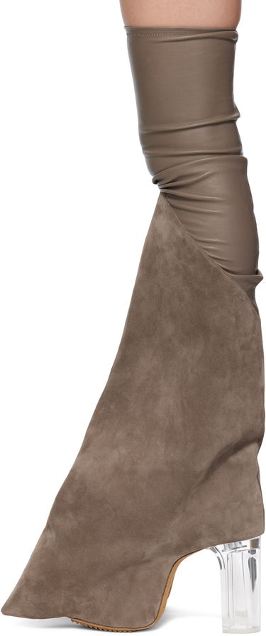Obleke Rick Owens Rick Owens Hollywood Taco Kiss Suede Tall Boots Siva | RO01E7843 LSLVS0, 2