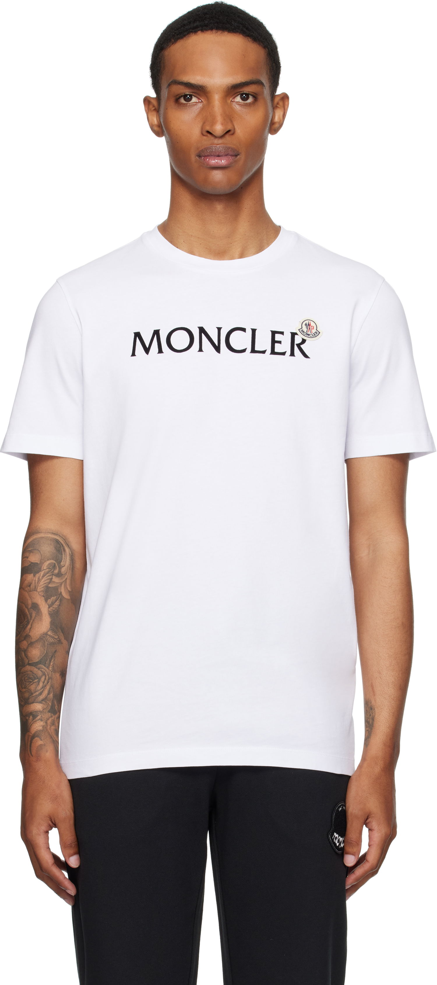 Majica Moncler Moncler Flocked Logo Cotton T-Shirt Bela | K20918C000368390T, 0