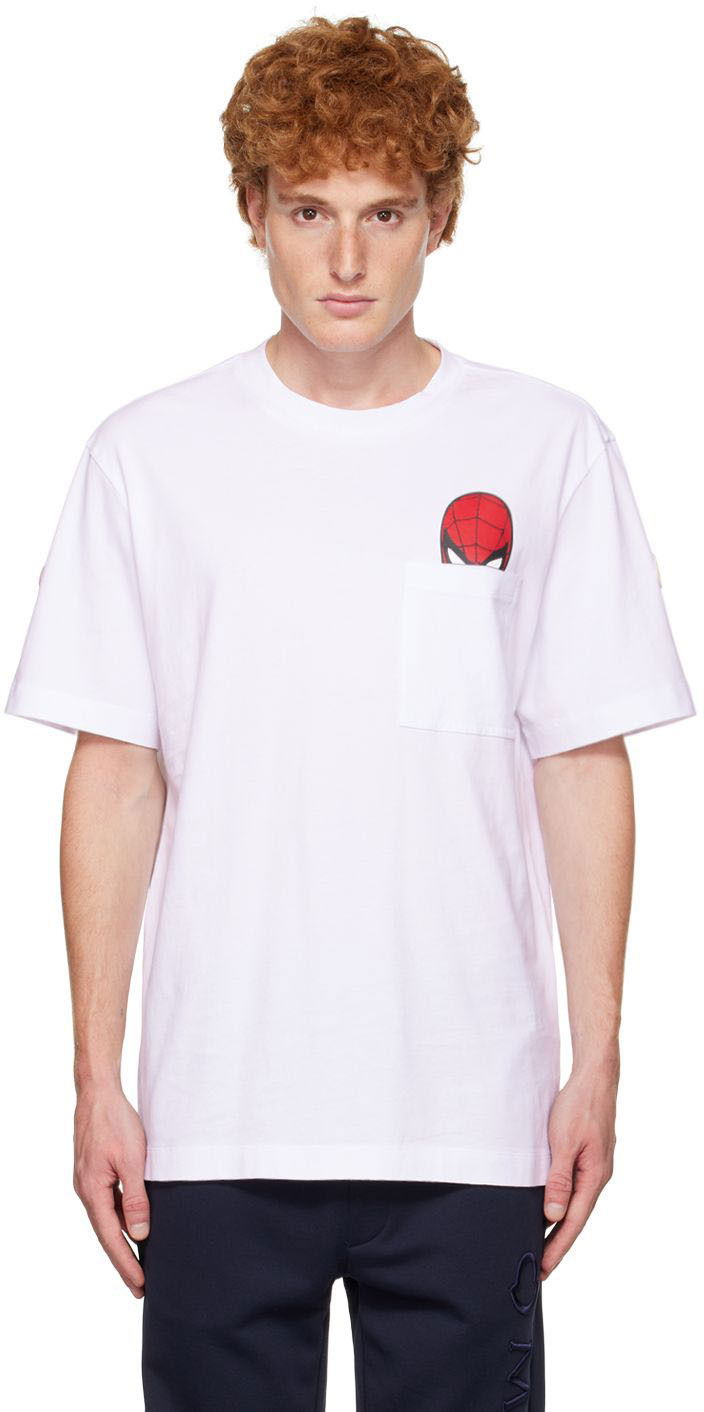 Majica Moncler Spider-Man Motif T-Shirt Bela | H20918C000058390T, 0