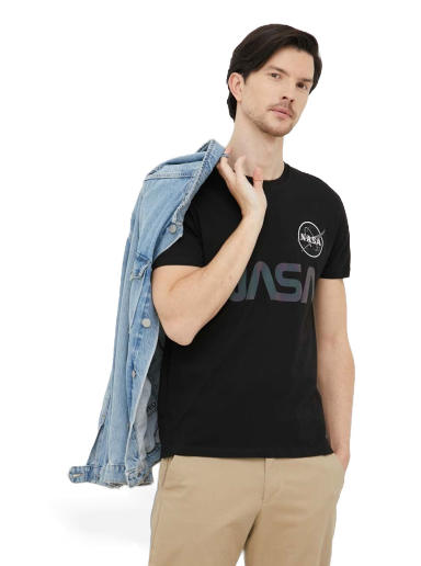 Majica Alpha Industries NASA Rainbow Reflective Tee Črna | 178501RR.03
