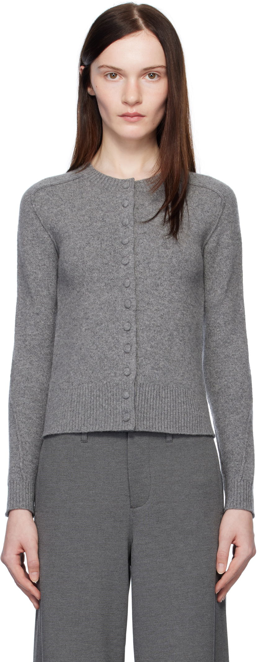 Pleteni pulover rag & bone Bridget Wool Cardigan Siva | WAS24H007MM07