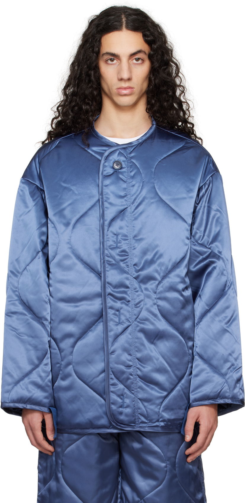 Puhovka JW Anderson JW Anderson Oversized Quilted Jacket Modra | JK0364-PG1680