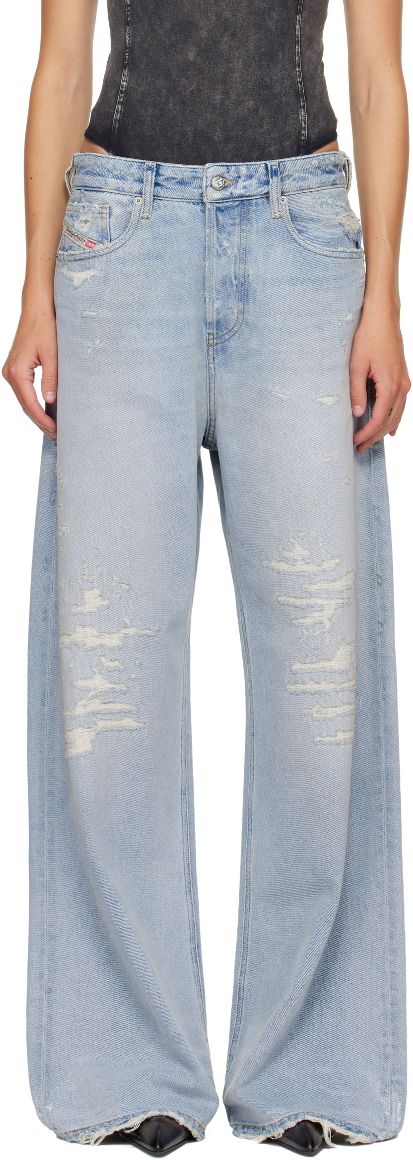 Kavbojke Diesel Relaxed Distressed Wide-Leg 1996 D-Sire Jeans Modra | A06925 09M53